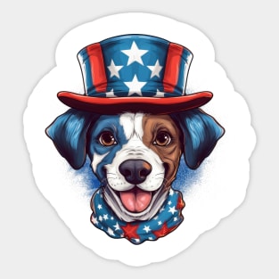 4th of July Dog #2 Sticker